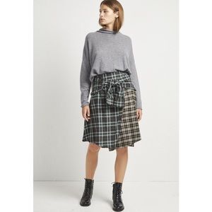 New FRENCH CONNECTION Este Check Tie Sleeve Skirt Women’s Size 4
